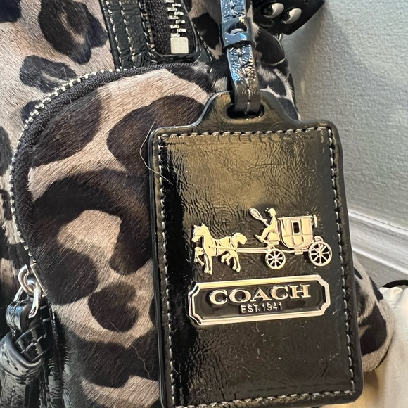 Authentic Coach Animal Hair/Print Satchel - Picture 5 of 9